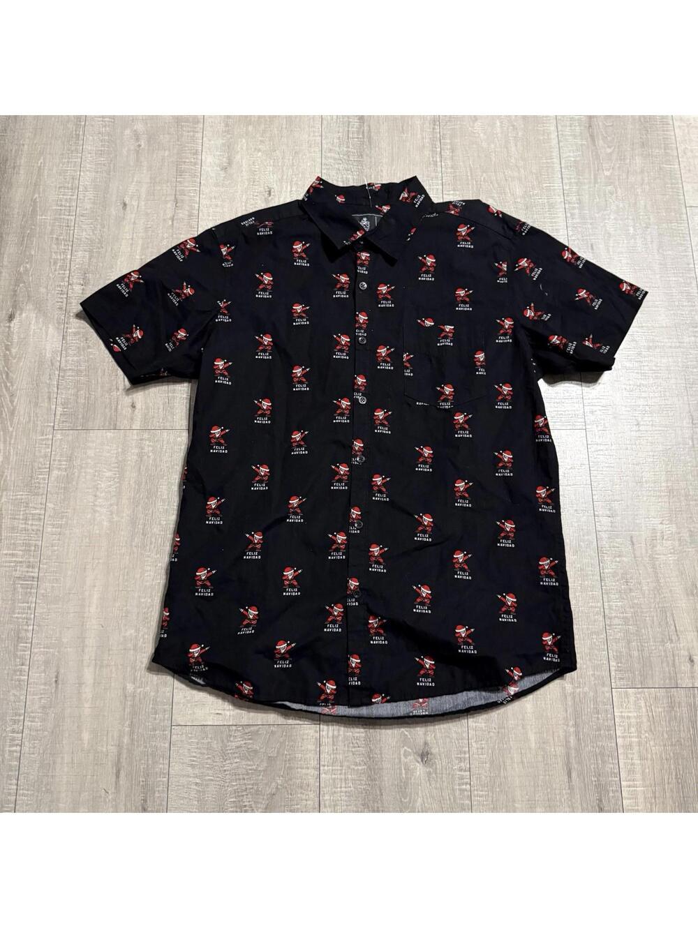 3x Rugby University Men’s Christmas Tree Truck And Dab Santa Button-Down Shirts - Picture 3 of 7